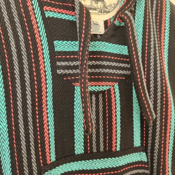 Original Senor Lopez Striped Baja Hoodie Pullover Jacket Boho Summer Beach M - Picture 3 of 10
